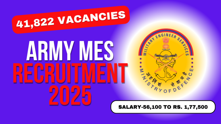 41,822 Group C Jobs! Army MES Recruitment 2025 Notification, Apply Online Today